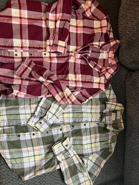 SO Plaid Button-Down Shirt - Burgundy, Pink & Cream